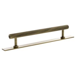 Millhouse Brass Paddington Spiral T-Bar Cabinet Pull Handle on Backplate 160mm - Antique Brass