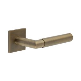 CR-102 Antique Brass Sprung Square Rose Door Handle - By Frelan Hardware - CR-102B1AB