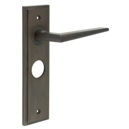 Mayfair Door Handle Bathroom Backplate Dark Bronze - By Frelan Hardware - BUR10KIT88