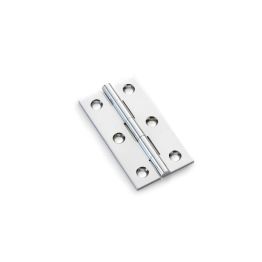 Alexander & Wilks - Heavy Pattern Solid Brass Cabinet Butt Hinge - Polished Chrome - 2.5"
