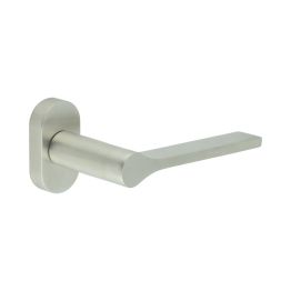CR-105 Satin Stainless Steel Multi Point Oval Rose Door Handle - By Frelan Hardware - CR-105C4SSS