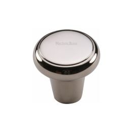 Heritage Brass Cabinet Knob Round Edge Design 32mm Polished Nickel finish