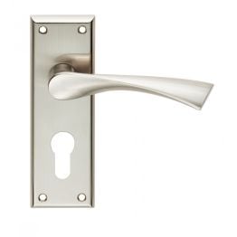 Serozzetta Venti Lever On Euro Lock Backplate - Satin Nickel