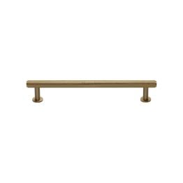 Heritage Brass Cabinet Pull Knurled Design with 16mm Rose 128mm CTC Satin Brass finish