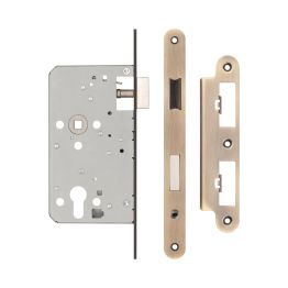 72mm Antique Brass Din Euro Escape lock Radiused 60mm Backset - By Frelan Hardware - JL-DE60RAB