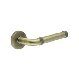 Midtown Antique Brass lever on rose - By Frelan Hardware - JV853AB