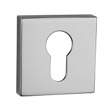 Tupai Rapido Curva/QuadraLine Euro Escutcheons on Square Rose - Bright Polished Chrome