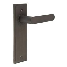 Kensington Door Handle Latch Backplate Dark Bronze - By Frelan Hardware - BUR25KIT86