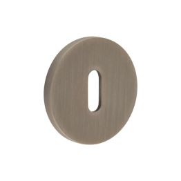 CR-R10 Antique Brass Standard Keyway Round Rose Escutcheon - By Frelan Hardware - CR-R10AB