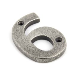 Antique Pewter Numeral 6
