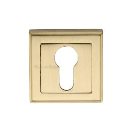 Heritage Brass Euro Profile Cylinder Escutcheon Satin Brass finish