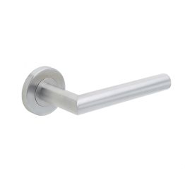 Julian Door Handle on Rose Grade 201 Satin Stainless Steel - By Frelan Hardware - JSS204