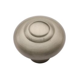 Heritage Brass Cabinet Knob Round Bead Design 38mm Satin Nickel finish