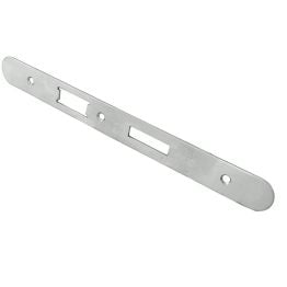 Forend Strike & Fixing Pack To Suit Din Euro Sash/Bathroom Lock-Satin Stainless Steel-Radius Forend - Satin Stainless Steel