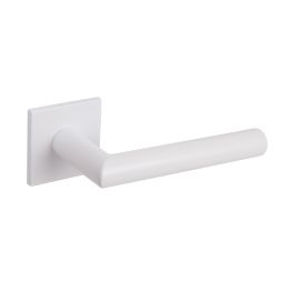 Tupai Exclusivo 5S Line Covela Lever Door Handle on 5mm Slimline Square Rose - White