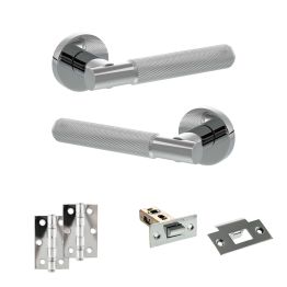 Senza Pari Rosarno Door Handle Pack (Latch Set - 2.5" Latch, 3" Hinges x2) - Polished Chrome