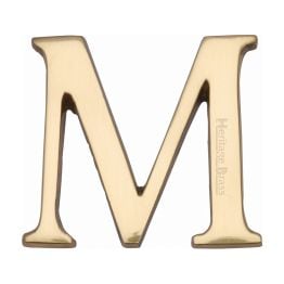 Heritage Brass Alphabet M Pin Fix 51mm (2") Polished Brass Finish