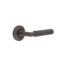 Piccadilly Door Handle on Chamfered Rose Dark Bronze - By Frelan Hardware - BUR40KIT80