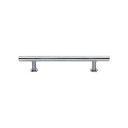 Heritage Brass Cabinet Pull T-Bar Design with 16mm Rose 128mm CTC Satin Chrome Finish