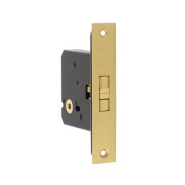 Jedo Sliding Door Bathroom Lock Satin Brass - By Frelan Hardware - JL840SB