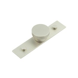 Thaxted Cupboard Knobs 40mm Plain Backplate Satin Nickel - By Frelan Hardware - HOX-240SN-5090SN