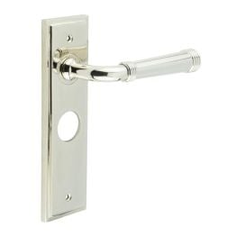 Highgate Door Handle Bathroom Backplate Polished Nickel - By Frelan Hardware - BUR35KIT166