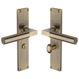Heritage Brass Bauhaus Reeded Bathroom Set Antique Brass finishUK Design Registration Number 6234526