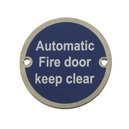 Stainless Steel Automatic Fire Door Keep Clear 75mm Satin Stainless Steel - By Frelan Hardware - JS110SSS