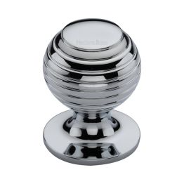 Heritage Brass Cabinet Knob Beehive Design 32mm Polished Chrome finish
