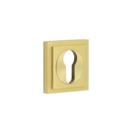 Burlington Euro Profile Escutcheons Square Stepped Rose Satin Brass - By Frelan Hardware - BUR-61SB-173SB