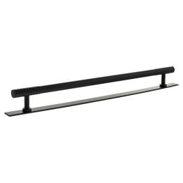 Millhouse Brass Chrysler Diamond T-Bar Cabinet Pull Handle on Backplate 320mm - Matt Black