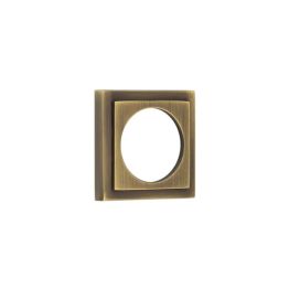 Burlington Stepped Square Outer Rose for Burlington Escutcheon Antique Brass - By Frelan Hardware - BUR173AB