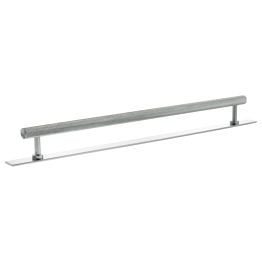 Millhouse Brass Paddington Spiral T-Bar Cabinet Pull Handle on Backplate 320mm - Polished Chrome