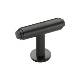 Heritage Brass Cabinet Knob Stepped T-Bar Design with Rose 45mm Matt Bronze finish