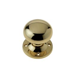 Jedo Mushroom Mortice Door Knobs 57mm Diameter 57mm Polished Brass - By Frelan Hardware - JV172BPB