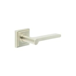 Fitzrovia Door Handles Square Stepped Rose Satin Nickel - By Frelan Hardware - BUR15KIT319