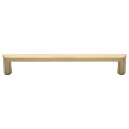 Heritage Brass Cabinet Pull Hex Profile Design 254mm CTC Satin Brass Finish