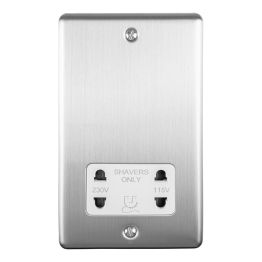 Eurolite Enhance Decorative Shaver Socket Satin Stainless Steel