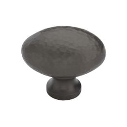 Heritage Brass Cabinet Knob Victorian Oval Hammered Design 38mm Matt Bronze finish