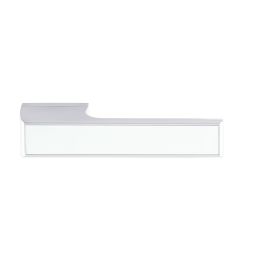 Tupai Rapido VersaLine Tobar Lever Door Handle on Long Rose - White Decorative Plate - Bright Polished Chrome