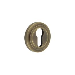 Burlington Euro Profile Escutcheons Stepped Rose Antique Brass - By Frelan Hardware - BUR-61AB-73AB