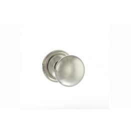 Old English Harrogate Solid Brass Mushroom Mortice Knob on Concealed Fix Rose - Polished Nickel