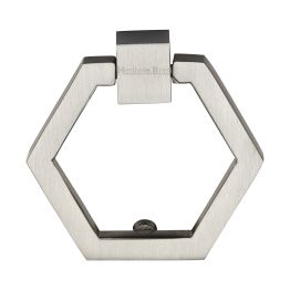 Heritage Brass Cabinet Drop Pull Hexagon Design 51mm Satin Nickel finish