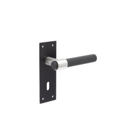 Nero T-Bar Door Handles on Lockplate Black - By Frelan Hardware - JMB101