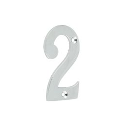 75mm Polished Chrome 2 Screw Fix Numeral - By Frelan Hardware - JNUM2PC
