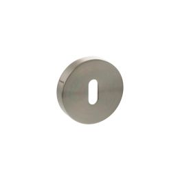Senza Pari Key Escutcheons on Round Rose - Satin Nickel