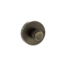 Senza Pari Knurled WC Turn and Release on Minimal Round Rose - Antique Brass