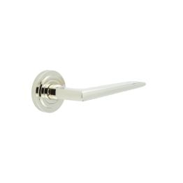 Mayfair Door Handle on Stepped Rose Polished Nickel - By Frelan Hardware - BUR10KIT159