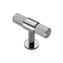 Knurled T-Bar Knob - Polished Chrome