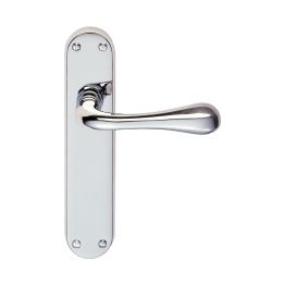 Astro Lever On Latch Backplate - Polished Chrome